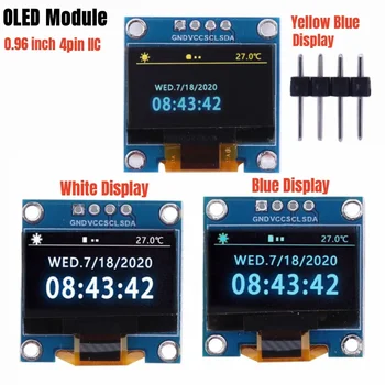 0,96-инчов Дисплейный Модул 4pin IIC 3,3-5V SSD1315 Drive LCD модул Бяло/Синьо/Жълто-Синьо Дисплей за Arduino/Raspberry Pi/би би си