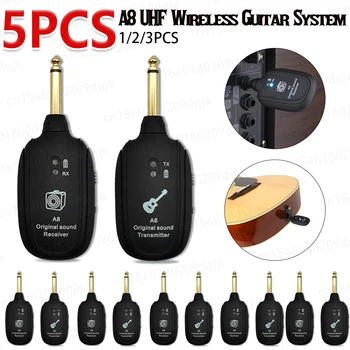 1-5 бр A8 UHF Безжична Гитарная Система 20 Hz-20 khz Безжична Китара Предавател, Приемник, Аудио система за електрическа китара Бас Цигулка