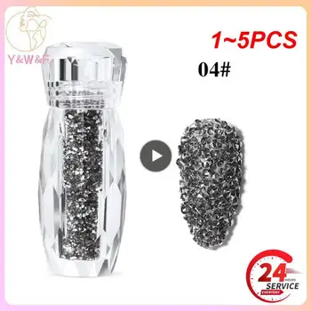 1 ~ 5ШТ Стъклени кристали за дизайн на ноктите, Мини-кристали Micro Pixie скъпоценни Камъни Камъни 1.2 mm 1,3 mm Украса на салона за красота Сувенири