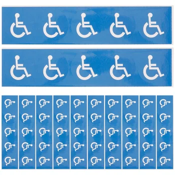 12 Листа Самозалепващи Етикети Знак За Инвалидна Количка С Увреждания Хора С Увреждания Колясочник Знак Етикети
