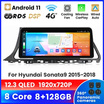 2 din Android 11 Автомагнитола за Hyundai Sonata 9 Соната 9 2015 2016 2017 2018 2din DSP GPS Навигация Мултимедиен Плейър IPS