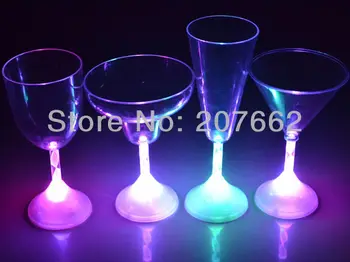 2 елемента чаши за вино с led подсветка обем 235 мл / 8 грама, на мига купа, сватбен бар, клубната парти