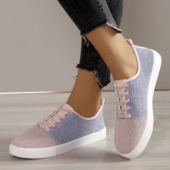 2023 Пролетно нова дамски обувки, Спортни обувки с изравняват повърхността на Дамски обувки за външната търговия и за почивка Леки маратонки с мека подметка Дамски обувки