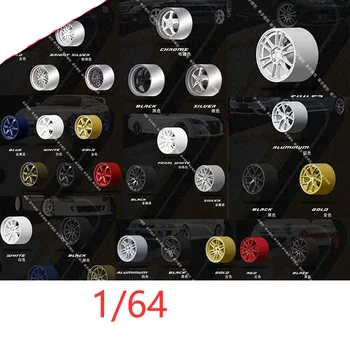 33 DREAMS ENOX Мащаб 1/64 9 мм Гуми Модифицирани Червени, Сини и Черни Сребристо-Сиво Златни Хромирани Главината на Оста Комплект Части за Мини Модели На Автомобили