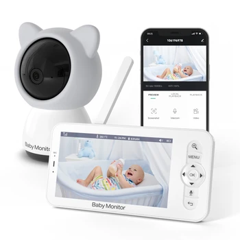 5-инчов WIFI следи бебето 720P LCD екран за Завъртане на Наклона на Мащабиране на Двустранния Разговор Батерия 3000 ма Нощно Виждане HD 1080P Детски Фотоапарат