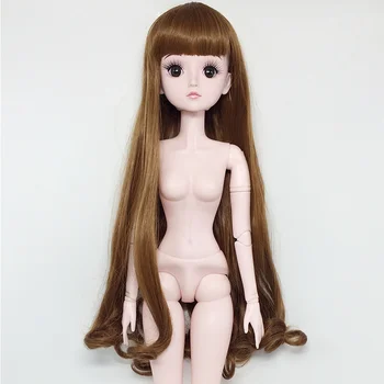 60 см Кукла, перуки с бретон от дълги коси 