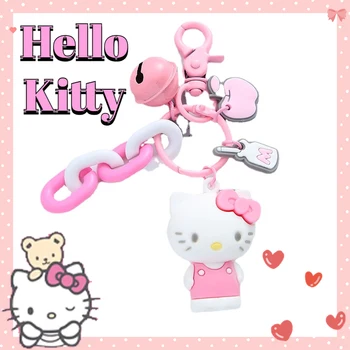 Hello kitty Сладък Карикатура Kuromi Mymelody Висулка Ключодържател Притежателя Ключодържател Кола Ключодържател За Мобилен Телефон Чанта Висящи Бижута Подарък За Дете