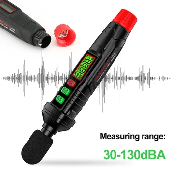 HT64 Цифров Измерител на Нивото на Звука Претеглят Звуков Детектор на Шума 30-130dBA Преносим Тестер за Шум за Домашна Фабрика Шумни Съседи