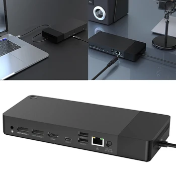 USB Адаптер C C USB Хъб, 3 * USB A Port Type C Адаптер-Сплитер с 1 * HDMI-Съвместим Аудиоразъемом 4K и 2 * DP 3,5 мм за преносим компютър MacBook