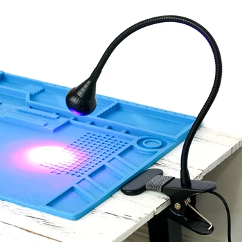 USB Лампа Uv Втвърдяване LED Blacklight Gooseneck Light с Клипс UV-Лампа Black Light за Откриване на Петна