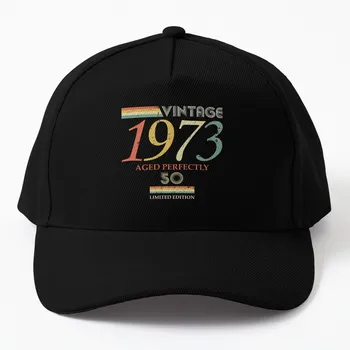 Vintage 1973 г., 50-годишен юбилей, состаренная Идеален Подарък бейзболна шапка възстановяване на предишното положение Шапка Луксозна шапка Дамски мъжки