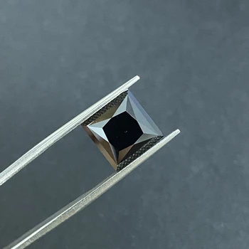 VVS Яснота, черен квадратен муассанит, кройката принцеса, 2,5 карата, 7,5x7,5 мм, сертификат GRA, россыпь скъпоценни камъни-диаманти