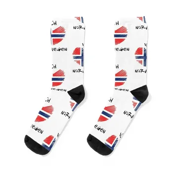 Аз обичам Норвегия, идеален подарък за норвежки патриоти Чорапи свободни чорапи Чорапи Мъжки и Женски