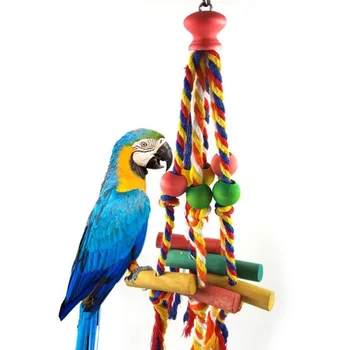 Аксесоари за птици, дървени играчки за дъвчене Птици, Въжени играчки за папагали, които са Устойчиви на клетка за Малки и големи Играчки за птици, папагали за дресура на Папагали