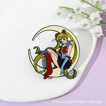 Аниме Фигурка Sailor Moon Эмалированная Жени Красиви Брошки Цукино Усаги Икони за Феновете на Класически Аксесоари, Подаръци за Жени, Момичета