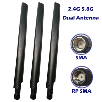 Антена на Рутера 2.4 5.8 G G двойна лента Конектор 5dbi SMA/RPSMA Omni Антена за RT-AC68U Booster PCI Card Модем, USB удължителен кабел Адаптер