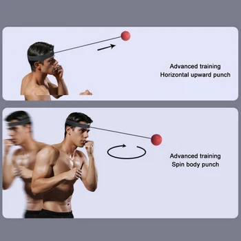 Боксовия рефлексология на способи за топката с превръзка на главата за облекчаване на стреса ПУ Боксовия тренировъчен топка за тренировка на координацията на ръцете и очите Боксерское екипировка