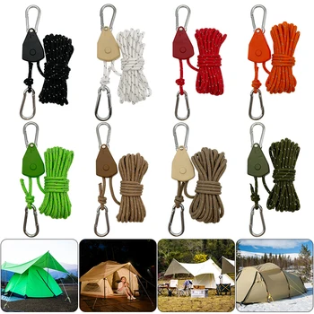 Въже за закрепване на палатки с дължина 5 м, Регулируеми, Фиксирана обтегач, Въже за ролка, Ветрозащитный, 4 мм, Отразяваща за къмпинг, разходки