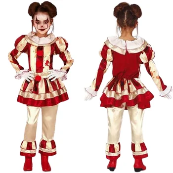 Детски cosplay момичета рокля за cosplay, Жокера, Яка Ужасно Клоун, Костюми за cosplay на Хелоуин