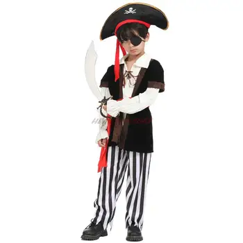 Детски дрехи за Хелоуин Костюм капитан за момчета и момичета, Коледен костюм за парти 2023, Комплект шапки, Директна доставка