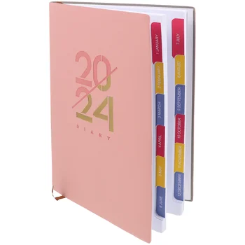 Дневник с призовка ден в 2024 година, работен бележник, Календар, офис аксесоар, дневник, страница на деня, спирала, изкуствена кожа, академични многофункционални дневници
