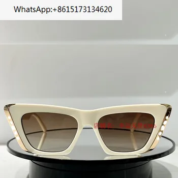 Европа и Съединените Щати, висококачествени дамски улични слънчеви очила box slim personality с дърворезба Sun eye.