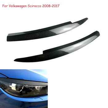За автомобил Volkswagen Scirocco стикери от карбон-майка на светлината на лампата Тампон за веждите и клепачите 2008 2009 2010 2011 2012 2013 ~ 2017