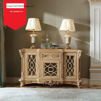 Изработена по поръчка на европейската килерче мебели от масивно дърво, луксозни издълбани европейските шкафчета вила