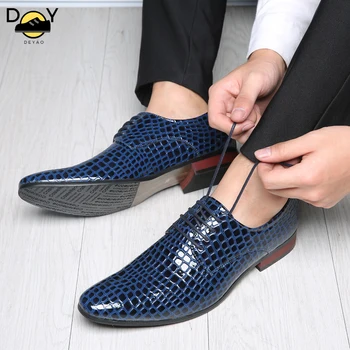 Италиански луксозни мъжки обувки Boss от крокодилска кожа, oxfords с остър бомбе, мъжки социални дерби, безплатна доставка, парти, сватба, бизнес