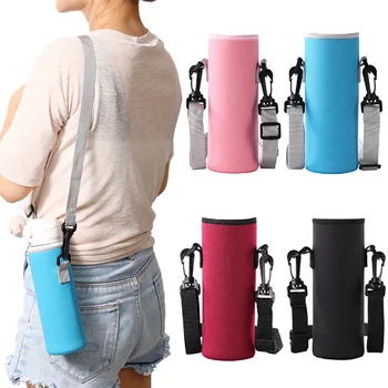 Калъф за чаши от материала за гмуркане, Многоразмерная преносим бутилка, защитен калъф, Удебелена топлоизолационна чанта за бутилка с вода, през рамо