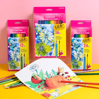 Мазни нетоксични цветни моливи 36 цвята В опаковка, 24/36 водоразтворими стандартни студентските дървени дръжки за рисуване, ученически пособия за рисуване на скици