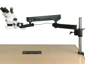 Микроскоп с шарнирной дръжка-AmScope Доставя 3,5-180-кратно тринокулярный скоба за багажник шарнирной ръкохватка, стереомикроскоп с 144-led увеличение