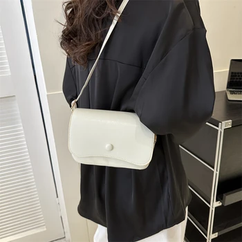 Модни маркови дамски малки чанти през рамо, леки чанти-незабавни посланици от изкуствена кожа, чанта с капак, ретро обикновена ежедневни чанти-скитник