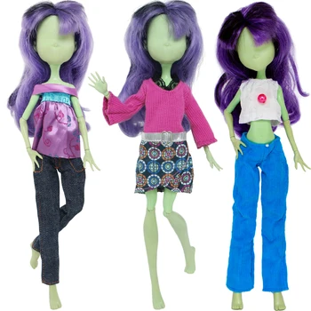 Модни стоп-моушън облекло BJDBUS, Хубава рокля, жилетка, най-готините панталони, ежедневни облекла за куклено аксесоари Monster High, играчка за детска къща