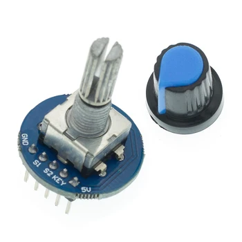 Модул бутам энкодера за Arduino Развитие тухлена сензор Кръг Аудио Въртяща се капачка дръжка потенциометъра EC11