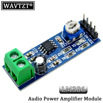 Модул усилвател на мощност на звука WAVTZT LM386 такса усилвател с 200-кратно увеличаване, моно вход на усилвател на мощност е 5-12 В