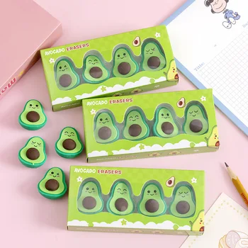 Набор от ластиков Сладко Expression с авокадо в опаковки, канцеларски материали за студенти, ученически пособия