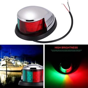 Навигационни светлини 12V, led носа светлини от с сплав, морска лодка, червено, зелено
