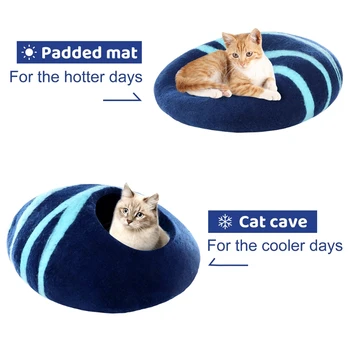 нова котешка легло премиум-клас, удобни вълнени легла за котки и котенца, топла зима, изключително удобна и приятна легло-палатка за домашни любимци Gi