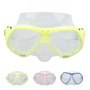Очила за гмуркане, очила за плуване, силиконова фуга регулируема каишка, закалено стъкло, удебелена дограма, ясен преглед, защита от замъгляване за гмуркане с шнорхел