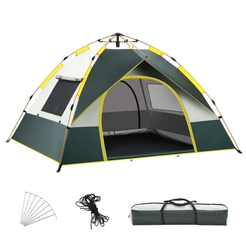 Палатка-купол за къмпинг, за 3-4 човека, Всплывающая палатка, Външна палатка, Ветрозащитное и Непромокаемое Подслон за къмпинг, защитата от ултравиолетовите