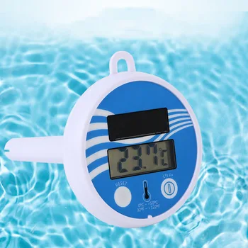 Плаващ дигитален термометър за басейна, слънчева енергия, Открит термометър за басейн, Водоустойчиви LCD дисплей, спа-термометър за външна и вътрешна употреба