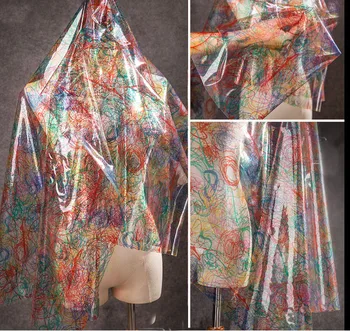 Прозрачна цветна художествена линия дрехи от непромокаем плат tpu creative fashion