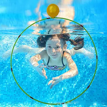 Пръстен за гмуркане Обръч за плуване от вискоза, Без деформация много издръжлив, за многократна употреба обръч за гмуркане Лек с плаващ топка Играчка за басейн