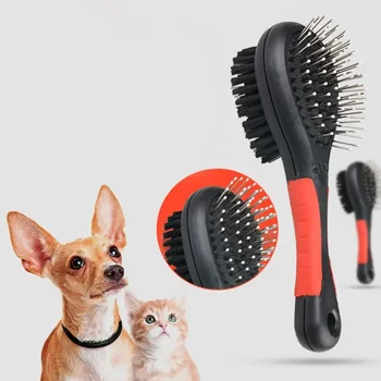 Размери, Гребен за домашни любимци, 2 стаи за Масаж на двустранните козметични средства за кучета, Пластмасови Плаващ Здрава Игла за къпане, Инструменти за грижа За коса, Косъм четки за коса
