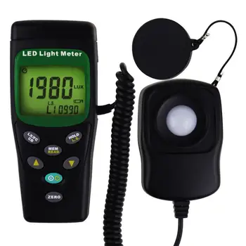 Ръчно Люксметр Фотометр LUX/FC LED Light Meter с Обхват до 400 000 на Апартамент от 40 000 ФК Професионален Измерване на Осветеност