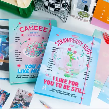 Сладка торта A5 Kpop Фотокарточка Корици Фотокарточки са подбрани Книга Албум за съхранение на картички Тетрадка с твърди корици Корейски Канцеларски материали