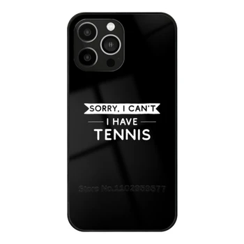 Съжалявам, Не Мога да се Носят Калъф от закалено стъкло за по Тенис На Iphone 14 13 12 11x8 7 6S 5S С Меко Силиконово покритие Тенис Tennis Player Love