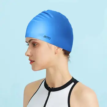 Шапка за басейна Унисекс, однотонная шапчица-бини за плуване водоустойчив шапка за плуване с къса коса, шапка за плуване с дълга коса