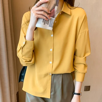 Шифоновая блуза, копчета, Дамски блузи с дълъг ръкав, Ризи, Дамски блузи, Ежедневни облекла в Корейски стил, Дамски Блузи Mujer De Moda 2022